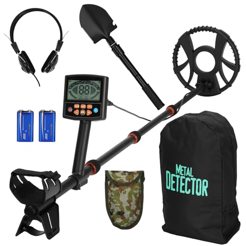 Detectores de metales para adultos profesionales, pinpoint, disco, memoria, joyería y FLL, 5 modos, bobina impermeable IP68 de 10 pulgadas, con pantalla LCD, detector de metales para playa, río, caza