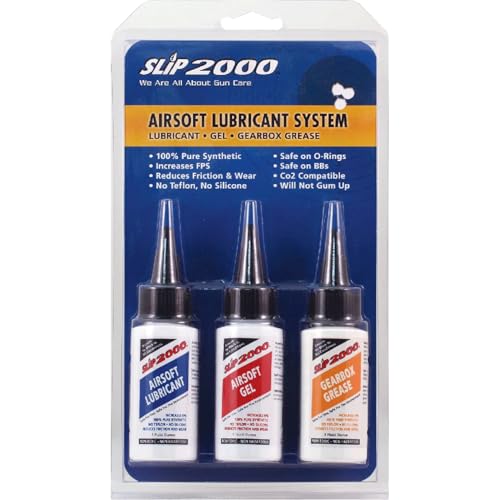 Slip 2000 Airsoft Lubricant System, Includes Lubricant, Gel, and Gearbox Grease, Combo Pack, 1 ounce each