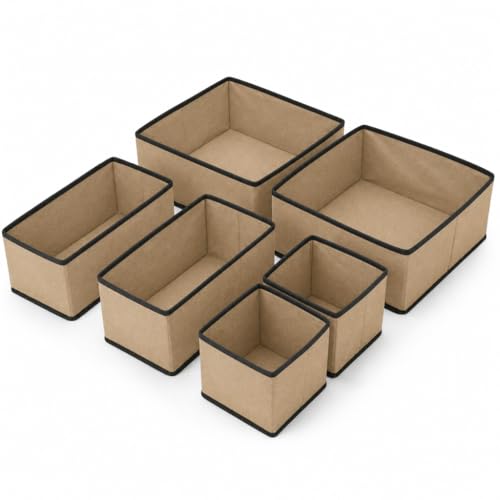 Image of Sopent 6 Pcs Foldable Wardrobe Organizer for Clothes - Fabric Drawer & Closet Storage Boxes for Wardrobe Almirah | Clothing Organizer for Shirts Pants Socks Underwear