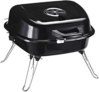 Outsunny Portable Small Charcoal Grill Barbecue BBQ Mini Tabletop Picnic Cooking Smoker Party Camping Cooker with Grid - Black