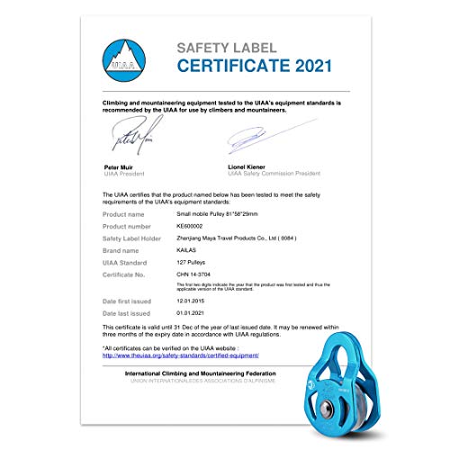 Kailas Mobile Micro Climbing Pulley Ce Uiaa Certified Single/Double Rope Pulley Small Lightweight 28Kn Heavy Duty Aluminum/Steel #TOP4