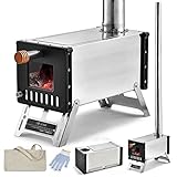 WGLAWL Hot Tent Burning Stoves, Portable Camping Tent Stove with Chimney Pipes, Multipurpose Mini...