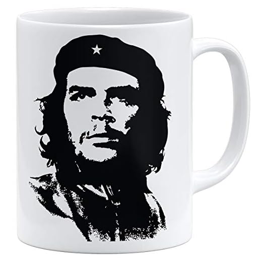 OM3® Legend-Che-Guevara - Taza de cerámica, 325 ml, diseño impreso por ambos lados, color blanco