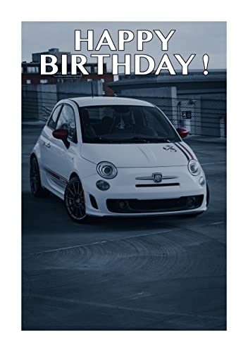 Image of Happy Birthday Fiat Abarth 500/595 Car Greetings Card PT031