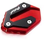Para Ya&ma&ha Para FZ6, FZ6R Y FZ6-S2 (2004-2009, 2010): Extensión CNC Para Pata De Cabra Y Tapones Para Válvulas De Neumáticos. Soporte Lateral Pie para Motocicleta(A set red)