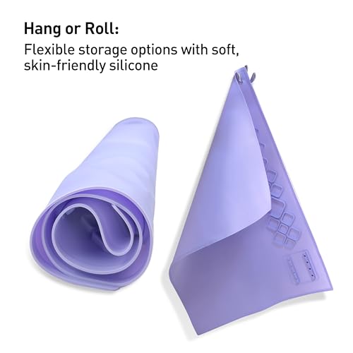 Image of FINFINLIFE XL Silicone Paint Mat for Kid, 24 inchx16 inch Painting Station for Christmas Gift, Silicone Art Mat for Crafts with Paint Brush Cleaner Tray Palettes, Painting Brushes Mini Canvas Easel (Purple)