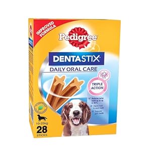Pedigree Dentastix Oral Care Dog Treat, Adult Medium Breed (10-25 Kg), 720 G, Recommended By Vets, Supports Gum Health, Reduces Risk Of Gum Diseases, Stick