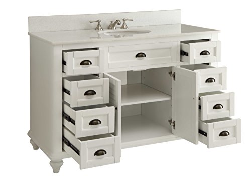 Glennville 49" Cottage Bathroom Vanity Cabinet Set In White Gd28327 #TOP2