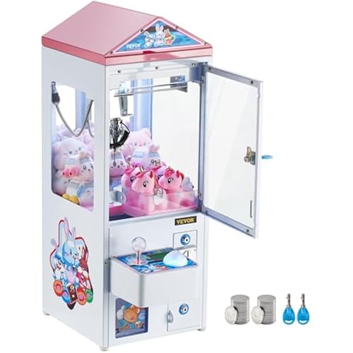 VEVOR Claw Machine, 0-3” Jaw Diameter 0-5” Jaw Lifting, Crane Prize Grabber Commercial Arcade Game Toys, Cool Fun Grab-and-Win Machine w/Light and Sound, Dispenser Vending Toy for Kids,Boys &Girls