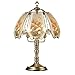 ORE International K307 Glass Hummingbird Pastel Scene Touch Lamp, Brushed Gold