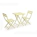 HUOQILIN Pieghevole Sedia Semplice da Esterno Nordic Tempo Libero in Ferro Battuto Tavolo E Sedia Combinazione Tavolo Pieghevole All'aperto (Color : Yellow)