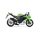 Bauer Spielwaren 2049757 Maisto Kawasaki Ninja ZX-10R: Originalgetreues Motorradmodel, Maßstab 1:12, mit Federung und ausklappbarem Seitenständer, grün (531187), Mittel