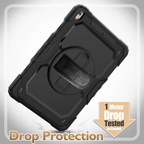 Seymac Stock Ipad Air 3 2019 / Pro 10.5'' Case, Full-Body Drop Protection Case With Screen Protector Pen Holder [360° Rotate Hand Strap/Stand] For Ipad Air 3Rd Generation 10.5 Inch (Black) #TOP5