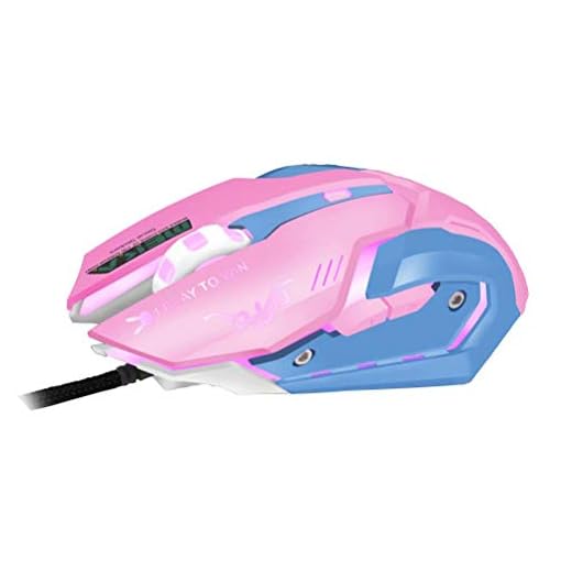 CSZH Watch Rose Souris Pionnier CF Anime dva Filaire Gaming Mouse Cartoon Souris garçons et Filles Cheveux rétro-éclairé Esports Manger Poulet LOL (Rose)