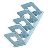 Sonew Minimalist 4-Slot Book File Holder for Classroom Office Desktop - PP Vertical File Sorter (Blue)