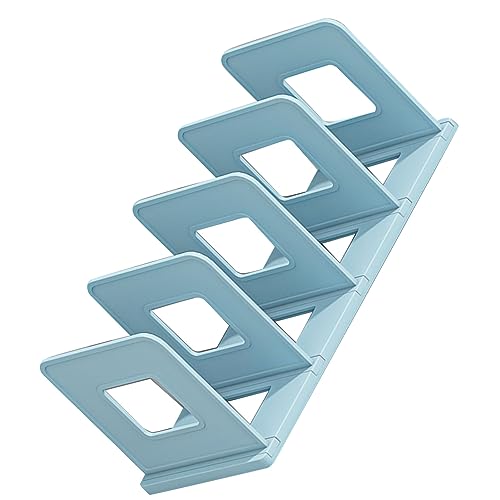 Sonew Minimalist 4-Slot Book File Holder for Classroom Office Desktop - PP Vertical File Sorter (Blue)