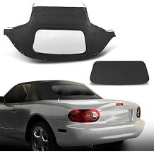 GRAND ORANGE Convertible Soft Top w/ Plastic Window Compatible with Mazda Miata 1990-2005 Black Leather PU Convertible Top Replacement
