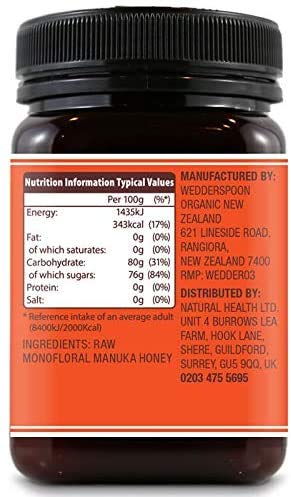 Wedderspoon Raw Manuka Honey Active 16+, 17.6 oz Jar (two Pack)