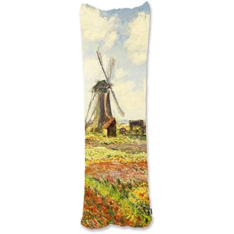 BONNIU Funda Decorativa Cojin Cremallera 50X180 cm Protectores Almohada Terciopelo Paisaje Art - Monet Cover