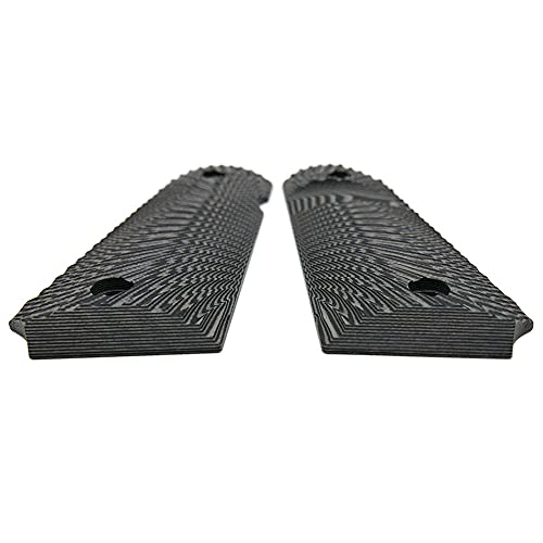 Cool Hand 1911 Full Size G10 Grips, Screws Included, Big Scoop, Ambi Safety Cut, Sunburst Texture (Gun Metal) #TOP6