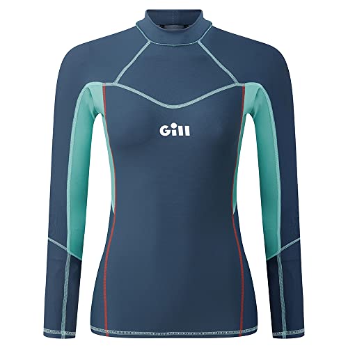 Gill Womens Long Sleeve Pro Rash Guard Shirt Vest 50+ UV Sun Protection for All Water Sports Surfing Paddle Board Kayaking