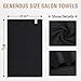 HOMERHYME Salon Towels, 24 Pack Black Hand Towels for Bathroom, 16 x 27 Inches Bulk Quick Dry Absorbent Microfiber Hair Towel, Bathroom Towels for Gym Spa Barber Pedicure Makeup & Beauty