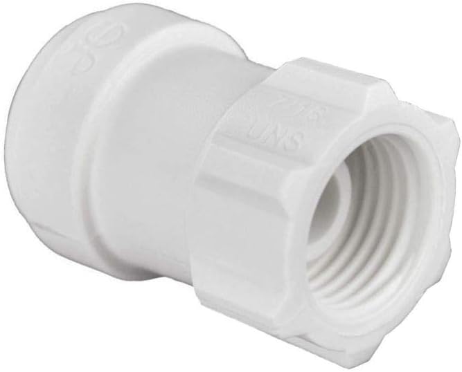 John Guest Speedfit 1/4 Inch OD x 7/16 Inch Faucet Connector, Push to Connect Plastic Plumbing Fitting, White, PP3208U7WP
