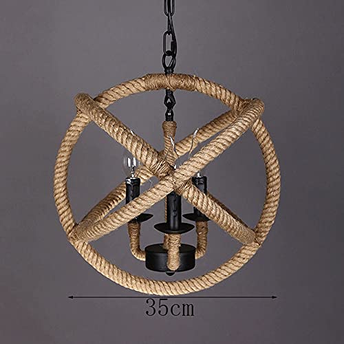 Lámpara de araña de cuerda de cáñamo para iluminar y dar calidez a techos fríos 7