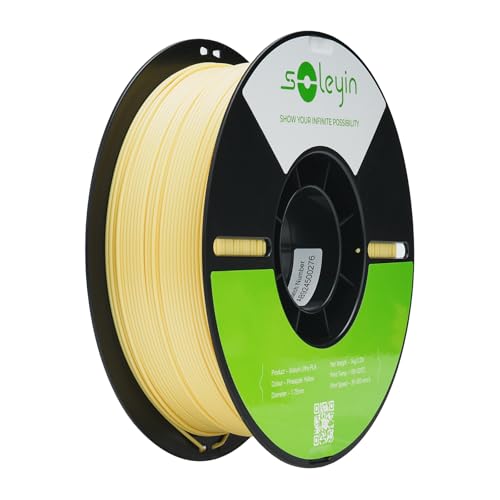 Image of Cregrant3D Soleyin Filament 1.75mm Ultra PLA Filament for 3D Printing High Speed 30-300mm /s Accuracy + /- 0.02mm, 1kg Spool (2.2lbs), Fit Most FDM 3D Printer, Soleyin by Creality Filament, PLA Yellow