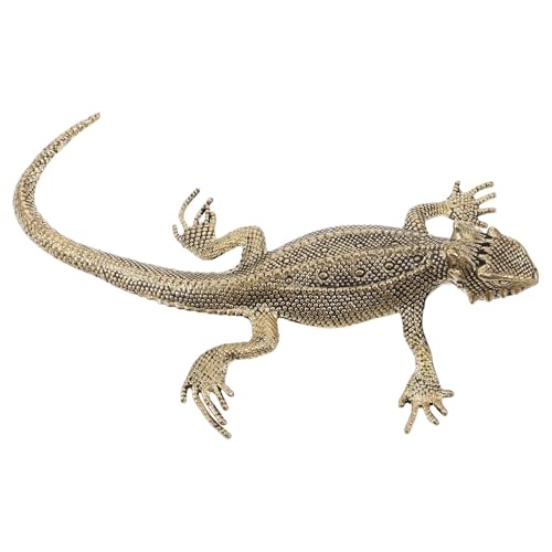 Toyvian - Toyvian Vintage Messing Eidechsenfigur Kleine Krötenechsen Skulptur als Teetier und Wohndekoration Detailreiche Retro Tierstatue für Schreibtisch und Wohnraum