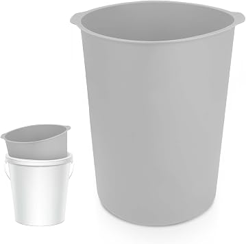 5 Gallon Bucket Liner, Silicone Rubber Bucket Saver Reusable Bucket Lining with Graduated Measurement for Concrete Paint Mix and Thinset Grey, Gray, 32195