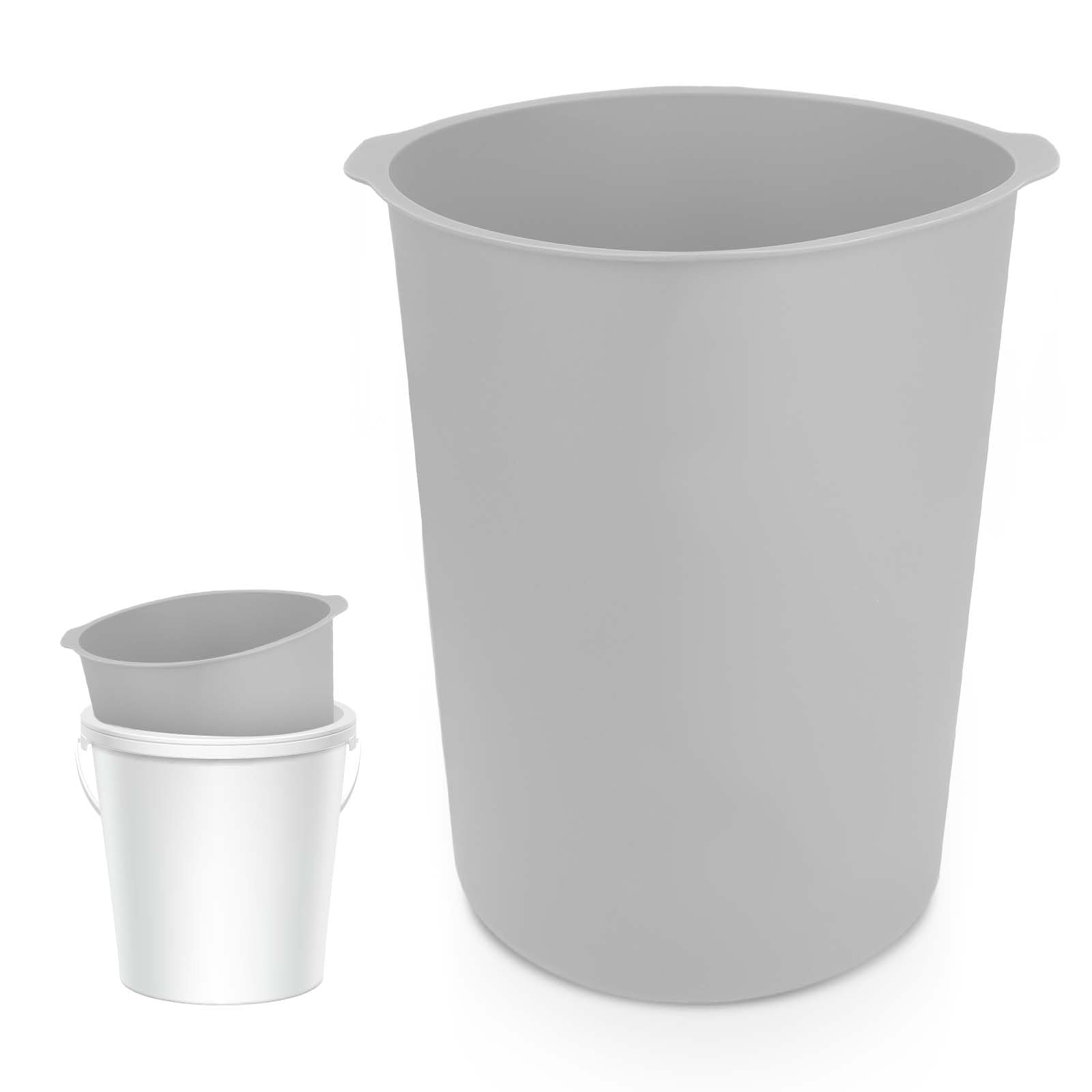 Doublure de seau de 5 gallons en silicone réutilisable gris avec mesure graduée