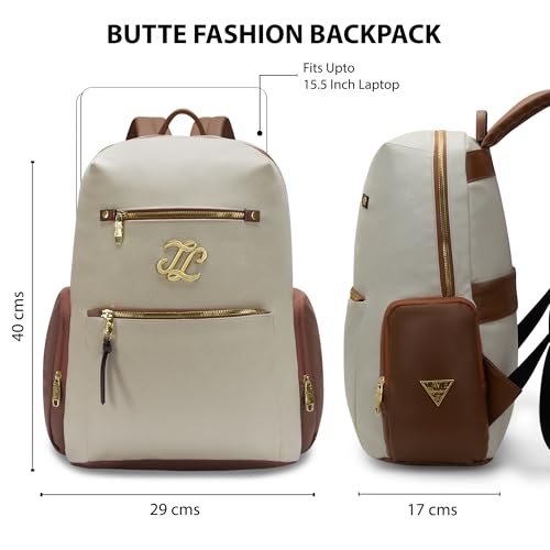 Image of Lavie Signature Women's Colourblock Butte 21L Fashion Backpack for Women | Fits Upto 15.5 Inch Laptop | Fashion Backpack for Work | Ladies purse | Stylish Shoulder Bag | Gift for Women