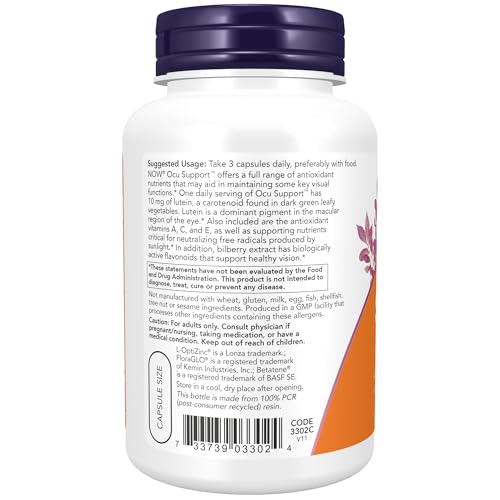image for NOW Supplements, Ocu Support™ with FloraGLO® Lutein, plus Vitamins 