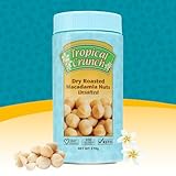 Tropical Crunch Unsalted Macadamia Nuts 270g (9.5 oz) – Dry Roasted No Salt Added – Keto, Low Carb, Gluten...
