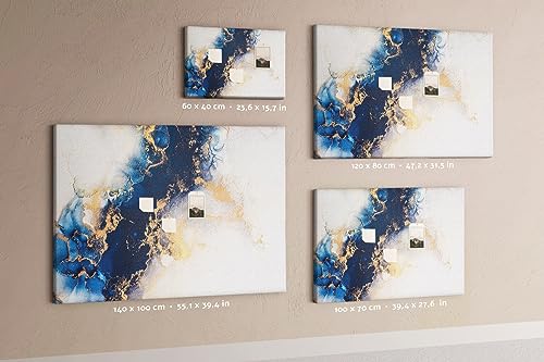 Tableau liège 100x70 cm marbré avec cadre métallique pour notes - 6