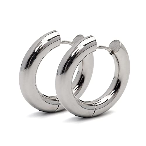 [silver KYASYA]���� �t�[�v�s�A�X 2�_ 5mm �V���o�[ �S�[���h �u���b�N �� �� �� �����O�s�A�X �X�e�����X �����p ���f�B�[�X �����Y�i�V���o�[�A���a�F12mm�j