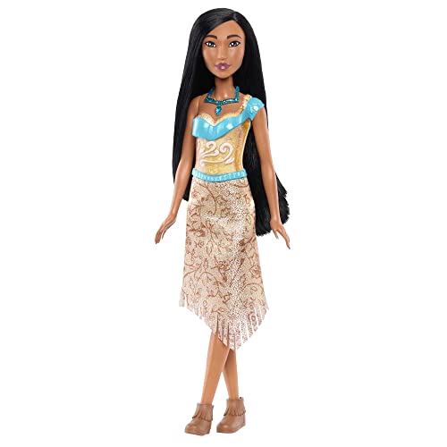 Disney Princess Pochontas Fashion Doll, Sparkling Look With Black Hair, Brown Eyes & Necklace Accessory #TOP5
