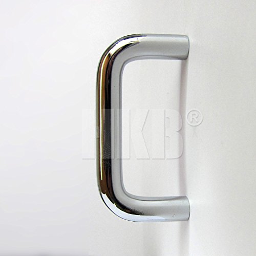 Preisvergleich Produktbild 1 Stück Schubladen- Schranktürgriff, Bügelgriff, elegantes Design, Stahl massiv, verchromt, mit Schrauben, Breite = 74mm, Bohrlochabstand = 64mm, H = 35mm, hochwertig, Artikel-Nr. 2303-141