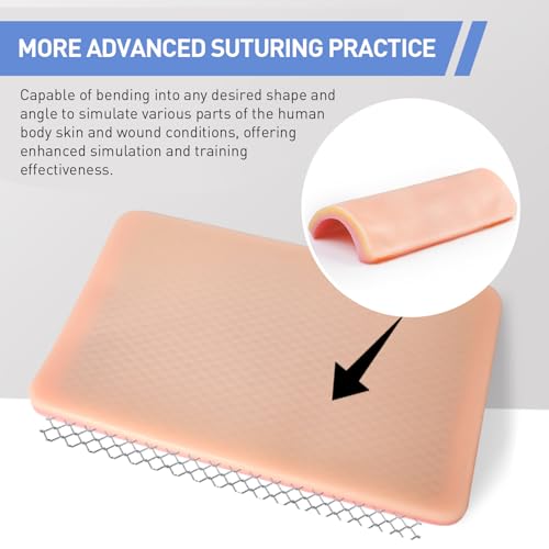 Image of Scian 2Pcs Suture Practice Pad, 3 Layers with 14 Wounds Pad & DIY Incision Suture Pad, Suture Practice Kit for Medical Students Training, Embedded Rip-Resistant Mesh, Gifts for Vet Students and Nurses