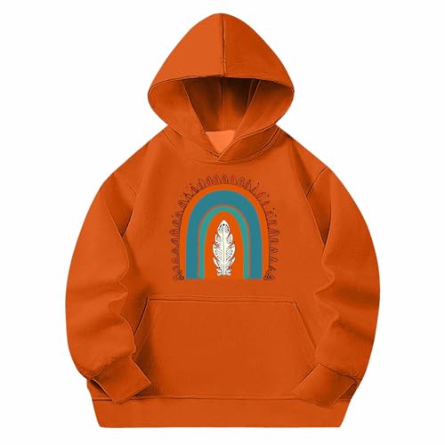 Girls Casual Long Sleeve Hoodies Oversized Cute Sweatshirts Soft Pullover Tops with Fleece Pocket 3-14 Years3