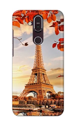 Image of Printed Hard Back Cover for Nokia 8.1 Back Cover (Eiffel Tower -K1) -190724(DP)
