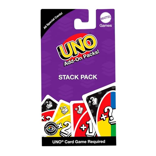 Mattel Games UNO JCV58 Zusatzpaket für Kinder, Erwachsene und Familienspielabende
