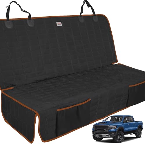 Back Seat Cover for Dogs, Washable Bench Seat Covers for Trucks,Nonslip Truck Seat Cover Protector for F150/Ram1500/GMC Sierra/Toyota/Chevrolet Silverado,Car Seat Covers for Dogs
