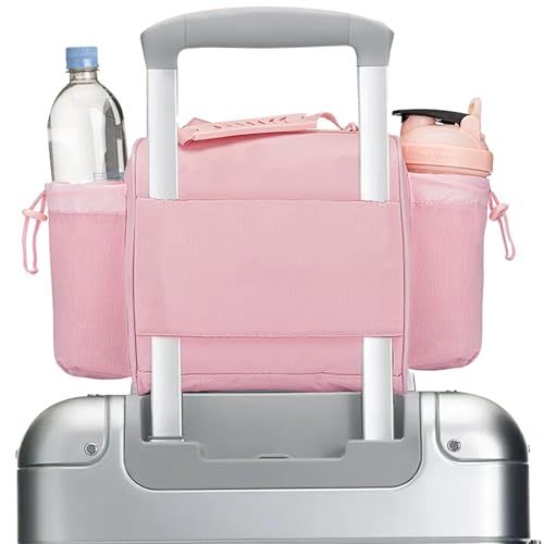 Hydra Cup Meal Prep Bag, Lunch Bag with Containers Included, Insulated Lunch Box with Containers, Meal Prep Lunch Bag with Shaker Bottle, Ice Packs, Cup Holder & Trolley Sleeve (Pink)