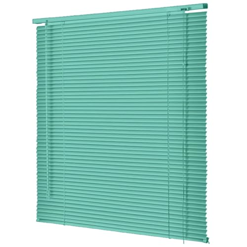 Persianas Venecianas Aluminio para Interiores, Lamas Horizontales de 25 mm Personalizables, Cortinas Opacas para Puertas y Ventanas de Hogar u Oficina 50/80/100/120/150/160/180 cm(Verde)