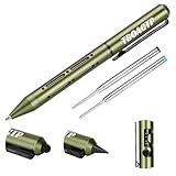 TBOACTP 4.7″ Mini 3 EDC Ballpoint Pen, Pencil and Stylus in One, with 2 Replaceable Refill, 6 Pencil Tip and 2 Stylus Tip, Ultra Long Lasting Bolt Action Pen for Office, Learning, Working Green