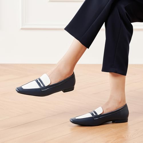 Image of C.Paravano Loafer Women Penny Loafers Flat Shoes for Women Slip On Shoes Crocodile-Embossed