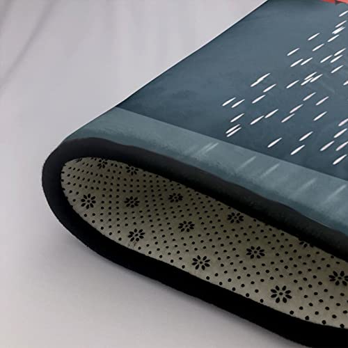 Grand tapis de chambre imprimé pluie decoration interieur douce - 7