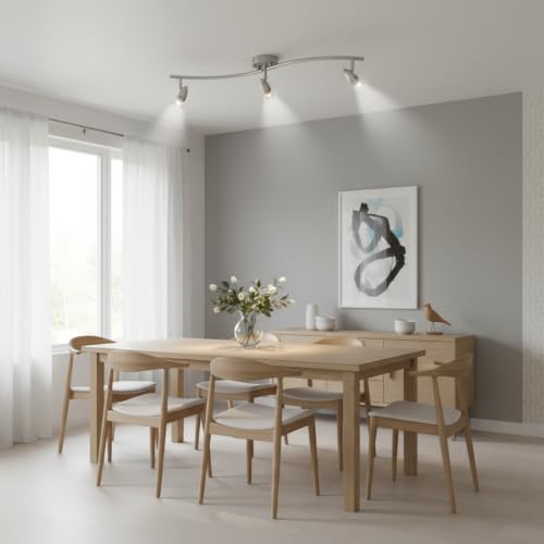Image of Flush Mount Track Lighting Fixtures Ceiling, 3-Light, 28 Inch